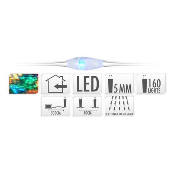 Guirlande lumineuse Micro LED Grappe 2 m Multicolore 160 LED CA à piles 3