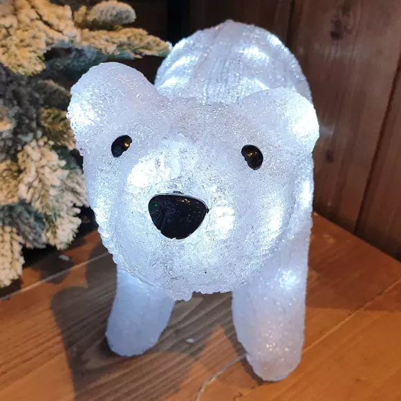 Ours lumineux à piles Titouan Blanc froid 40 LED 2