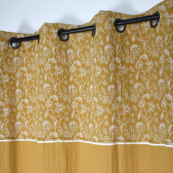 Rideau gaze de coton (140 x 260 cm) Sunda Jaune moutarde