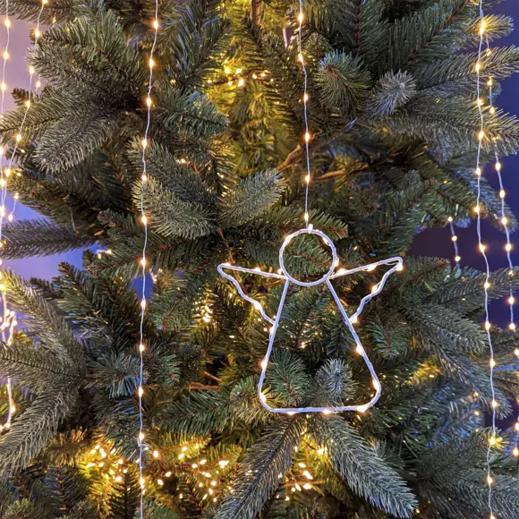 Rideau pour sapin Micro Led Ange H2,10 m Blanc très chaud 762 LED 2