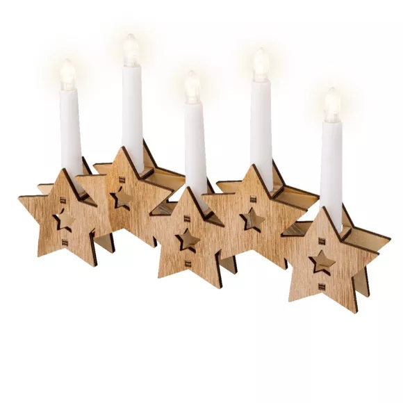  Decoración de velas estrellas con pilas con luz Blanco cálido 5 LED