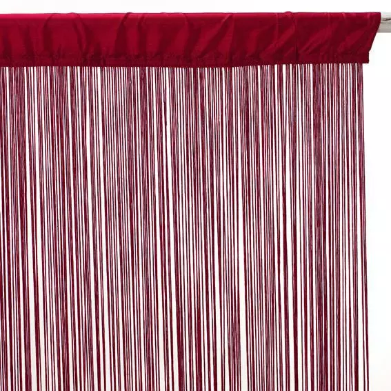 Cortina de hilo (90 x A200 cm) Liso Rojo granate 3