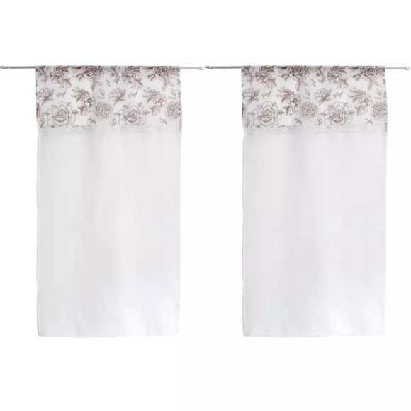 Par de visillos (60 x 160 cm) Rosa Beige 3