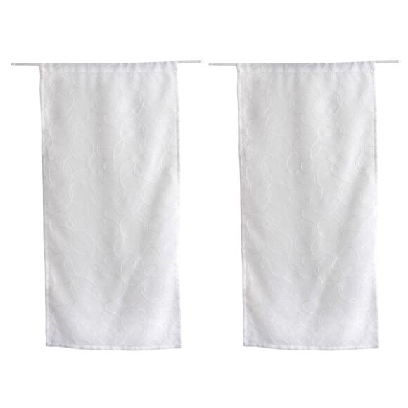 Coppia di tende trasparenti ricamate (60 x 120 cm) Galet Bianco 3