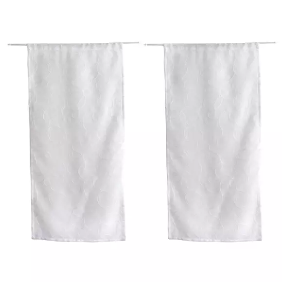 Par de visillos bordados (60 x 120 cm) Galet Blanco 3