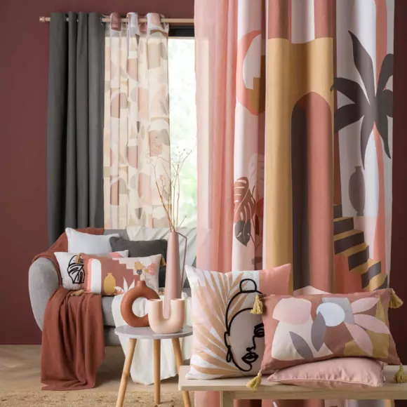 Cortina semi opaca algodón (140 x 260 cm) Terralina Multicolor 2