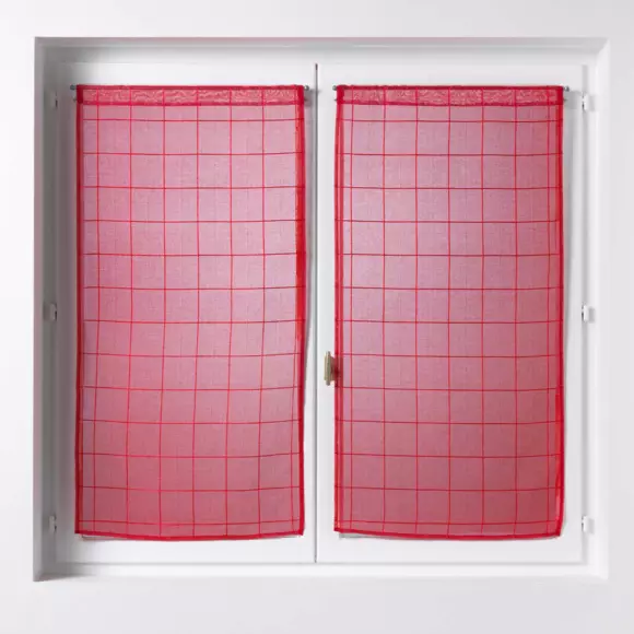 Par de visillos (60 x 160 cm) Eulalie Rojo 3