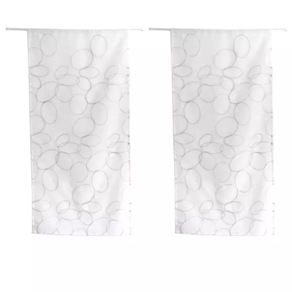 Par de visillos bordados (60 x 90 cm) Galet Gris 3