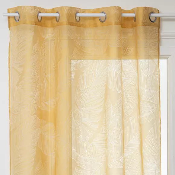 Voilage (140 x 240 cm) Feuille Jaune ocre 2