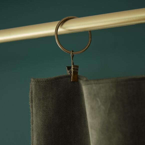 Höhenverstellbarer Vorhang aus Baumwollsamt (140 x max 270 cm) César Moosgrün 2