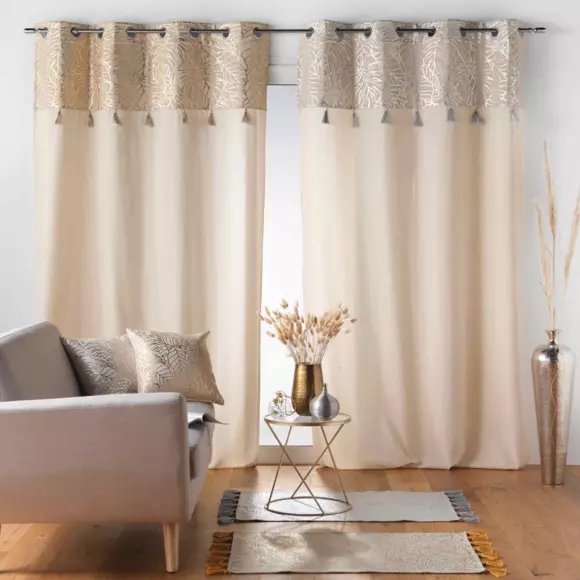 Rideau coton (140 x 240 cm) Solea Argent 2