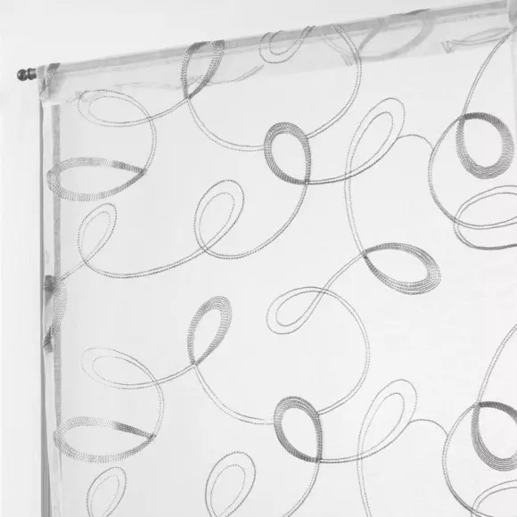Par de visillos (60 x 120 cm) Hoops Gris 2