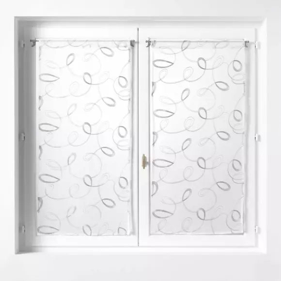 Par de visillos (60 x 120 cm) Hoops Gris 3