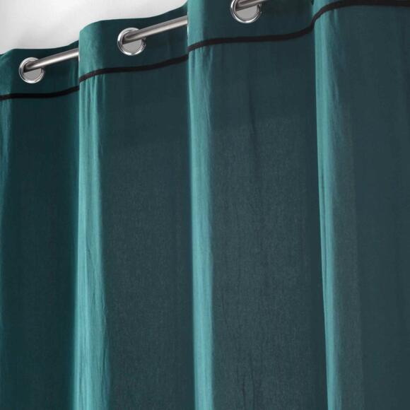 Vorhang aus gewaschener Baumwolle (135 x 240 cm) Linette Petrolblau 3