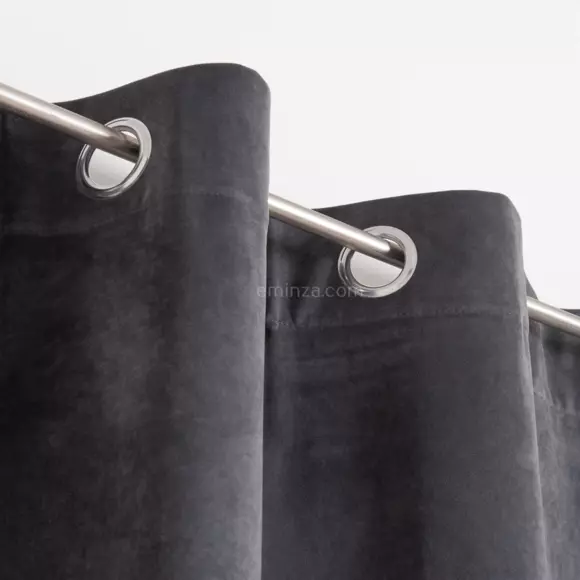 Rideau (140 X 260 cm) Velours Gris foncé 2
