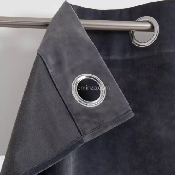 Rideau (140 X 260 cm) Velours Gris foncé 3