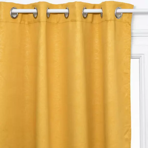 Rideau occultant (140 x 260 cm) Feuilles Jaune ocre 2