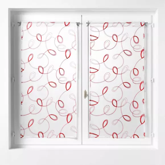 Par de visillos (60 x 120 cm) Hoops Rojo 3