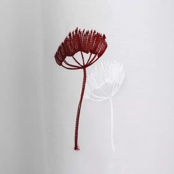 Visillo bordado (140 x 240 cm) Cosmos Burdeos 3