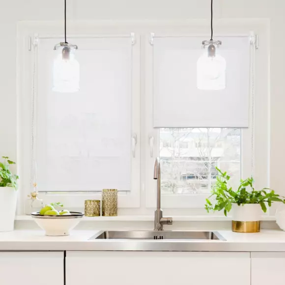 Estor enrollable semi opaco (60 xAL 180 cm) Liso Blanco 2