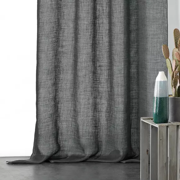 Cortina semi opaca en lino (145 x 260 cm) Lucia Gris antracita 2