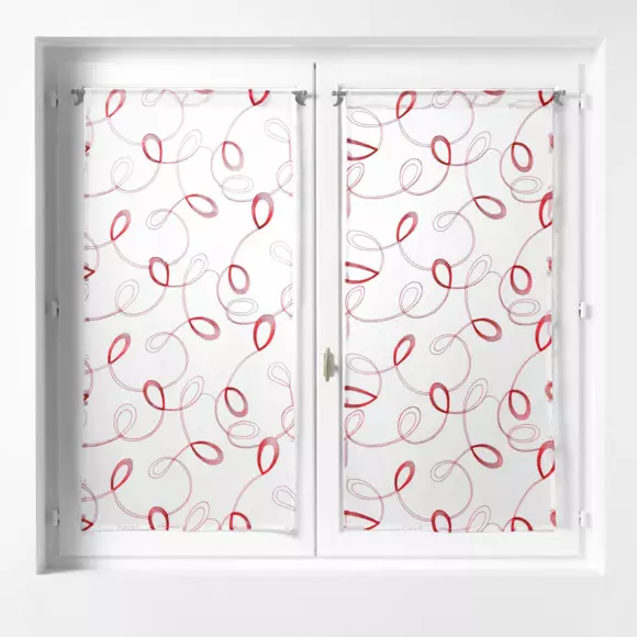 Set van 2 vitrages (60 x 160 cm) Hoops Rood 3