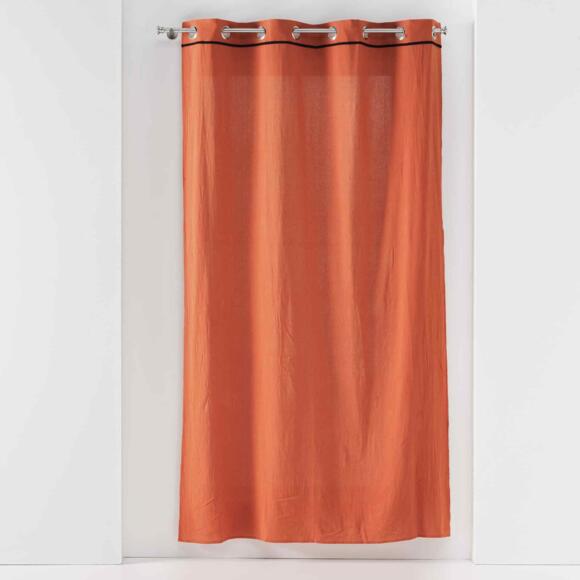 Cortina  semi-opaca algodón lavado (135 x 240 cm) Linette Terracota 2