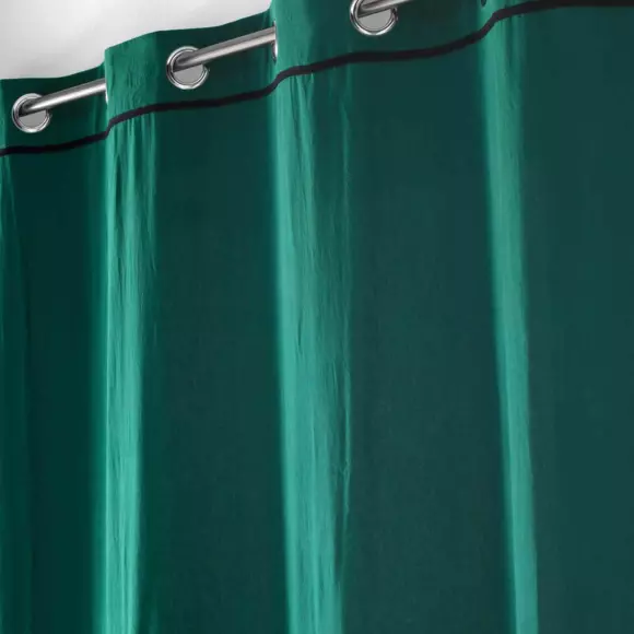 Cortina  semi-opaca algodón lavado (135 x 240 cm) Linette Verde esmeralda 2