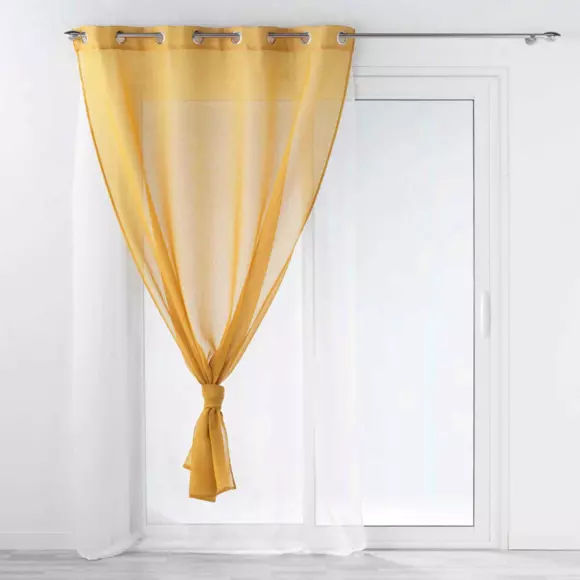 Visillo (140 x 240 cm) Duetto Amarillo miel y  Blanco 2