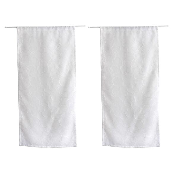 Coppia di tende trasparenti ricamate (60 x 160 cm) Galet Bianco 3