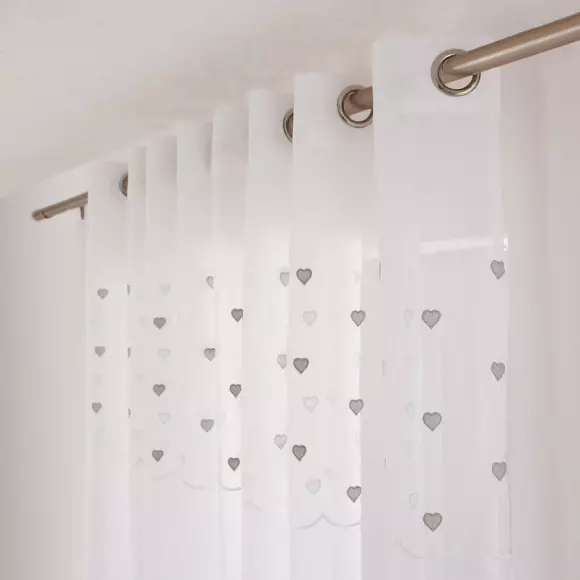 Voilage (140 x 240 cm) C?urs Gris 2