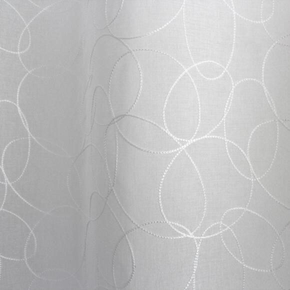 Tenda trasparente ricamata (140 x 240 cm) Galet Bianco 3