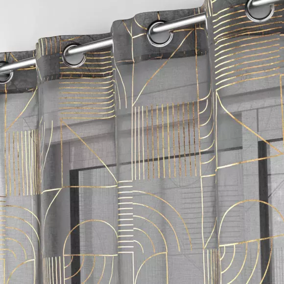 Visillo (140 x 280 cm) Lineor Gris antracita 2