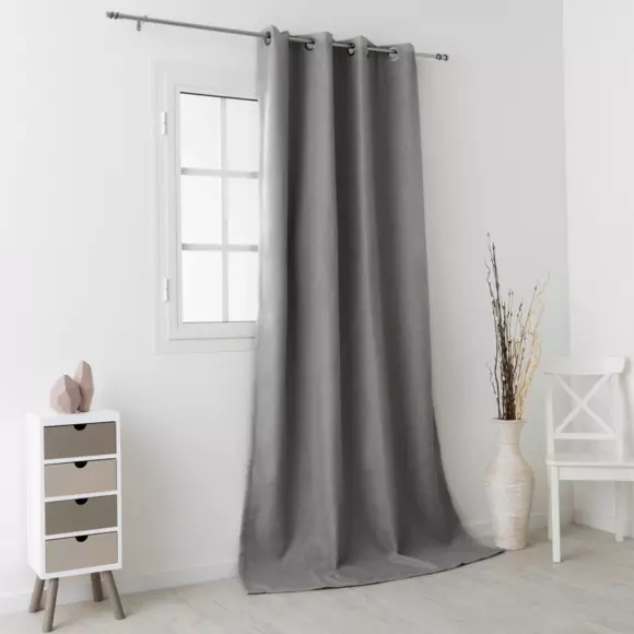 Rideau obscurcissant isolant (140 x H260 cm) Boréal Gris foncé 3