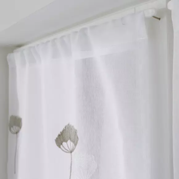 Par de visillos bordados (60 x 160 cm) Cosmos Gris 2