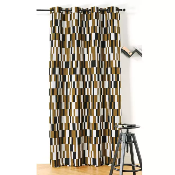 Cortina semi-opaca (140 x 260 cm) Domino Marrón 2