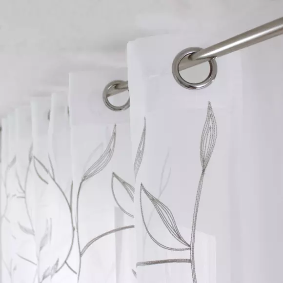 Voilage brodé (140 x 240 cm) Lily Gris 2