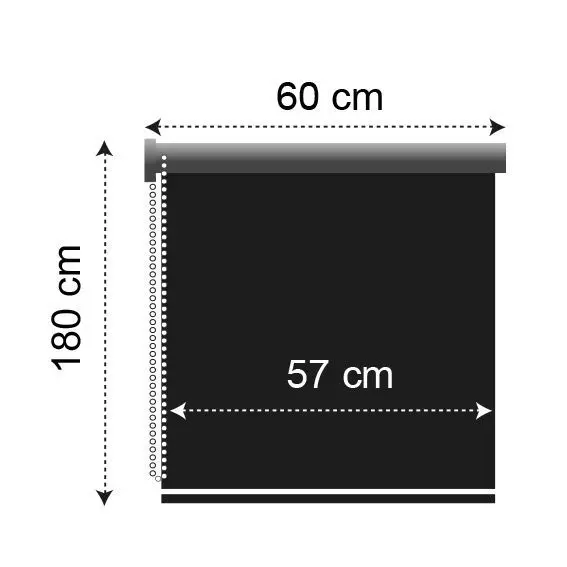 Store enrouleur occultant (60 x H180 cm) Uni Blanc 127