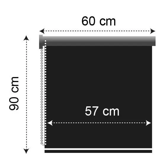 Estor para enrollar ocultante (ancho 60 cm x altura 90 cm) Liso Blanco 127