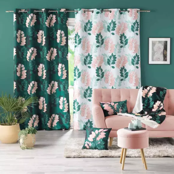 Cortina  semi-opaca(140 x 280 cm) Belline Verde esmeralda 2