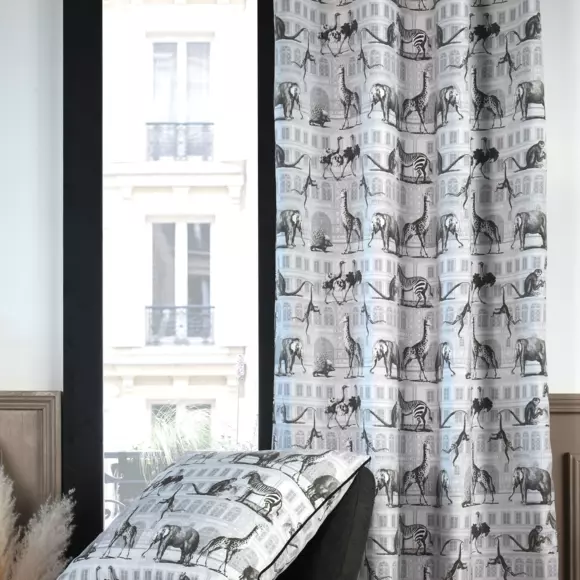 Rideau coton (135 x 250 cm) Haussmann Gris 2