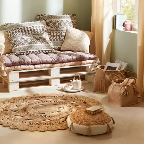 Coussin de sol (D38 cm) Ritual Beige 2