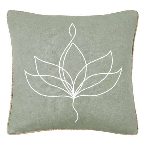Cojín cuadrado en algodón reciclado (40 cm) Asana Verde salvia 2