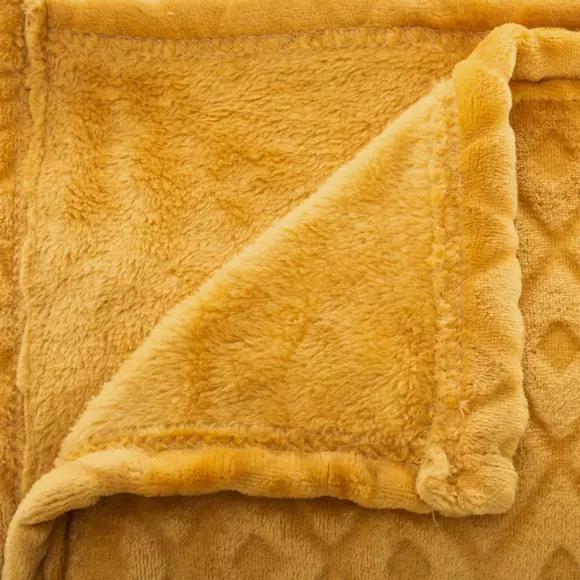 Plaid doux (230 cm) 3D Losange Jaune ocre 2