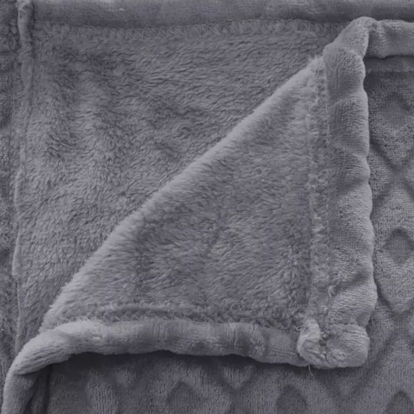 Manta suave (230 cm) 3D Rombos Gris oscuro 2