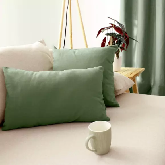 Coussin carré (40 cm) Etna Vert argile 2