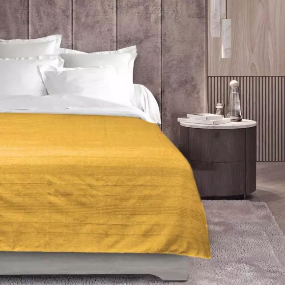 Plaid (220 cm) Lucile Jaune curry 2