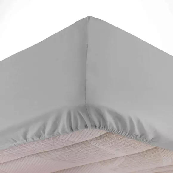 Drap housse coton lavé (160 cm) Linette Gris 2
