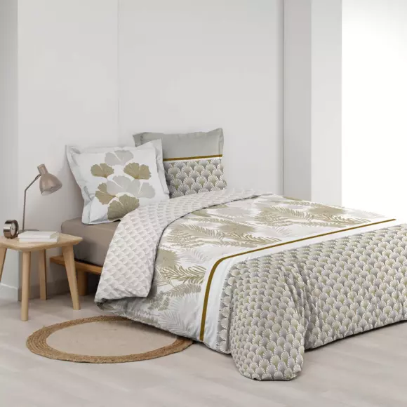 Funda Nórdica y dos fundas en percal de algodón (260 cm) Melisse Beige 3