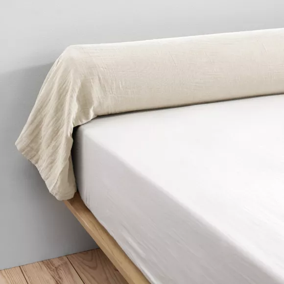 Federa cuscino a rullo garza di cotone (L185 cm) Gaïa Beige pampa 3